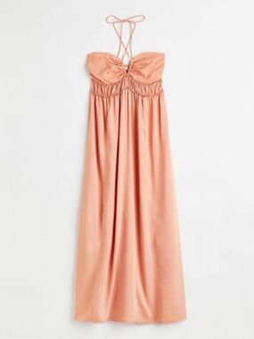H&M | Dresses | Hm Tie Back Beach Dress White And Tan Striped